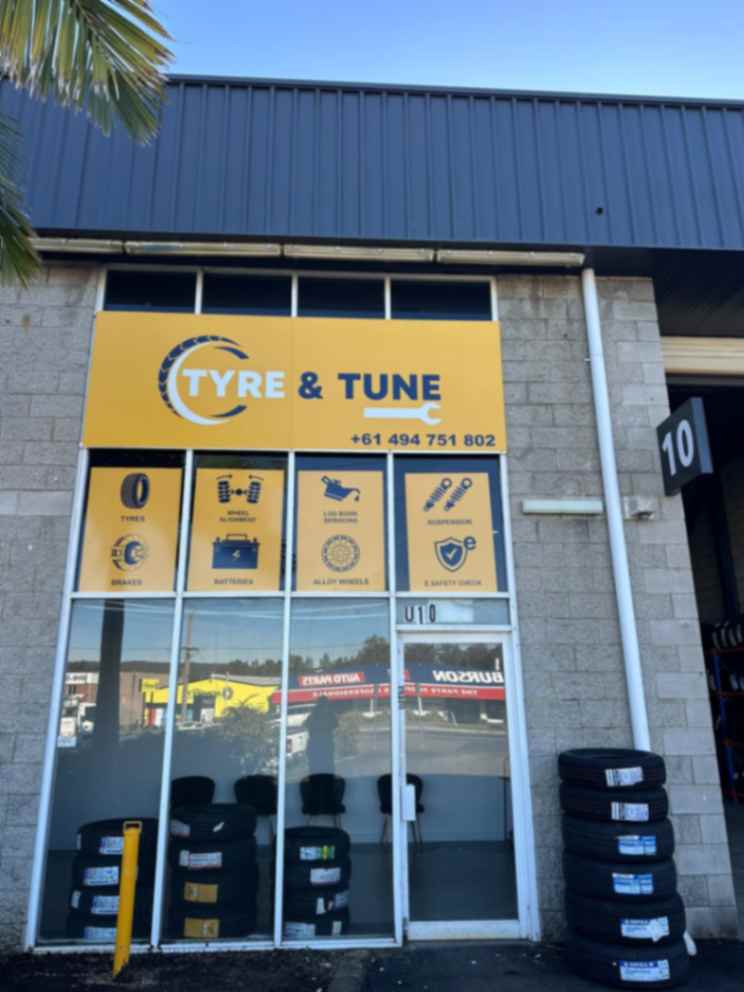 Professional signage installation for Tyre & Tune auto West Gosford, NSW
