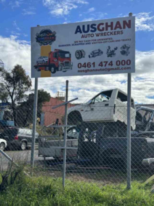 Outdoor pole sign installation for Ausghan Auto Wreckers,Singleton, NSW